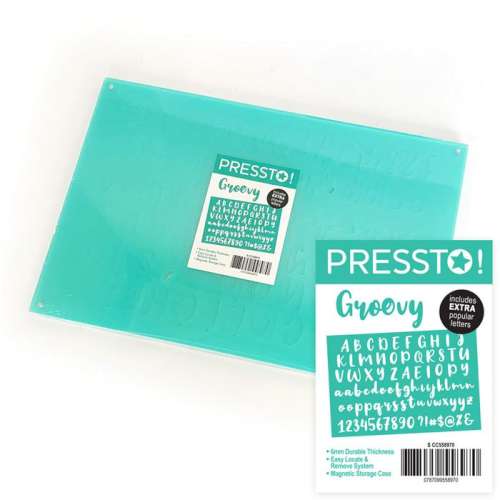 Pressto Alphabet and Number Embosser Set - Groovy